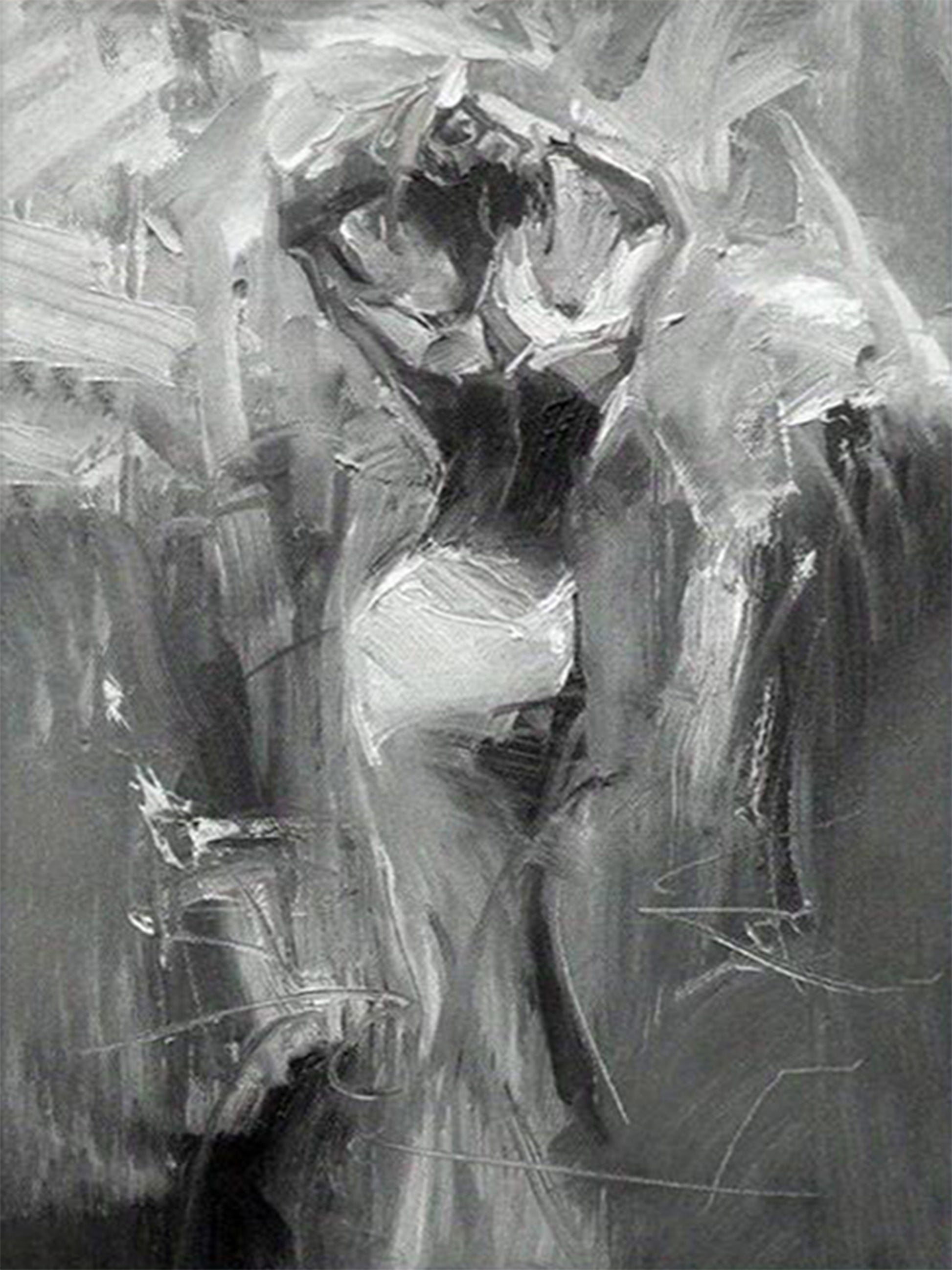 Black and White Abstract Dancing Woman Fashion Home Decor Premium Quality Poster Print Choose Your Sizes - Bella Home Decor