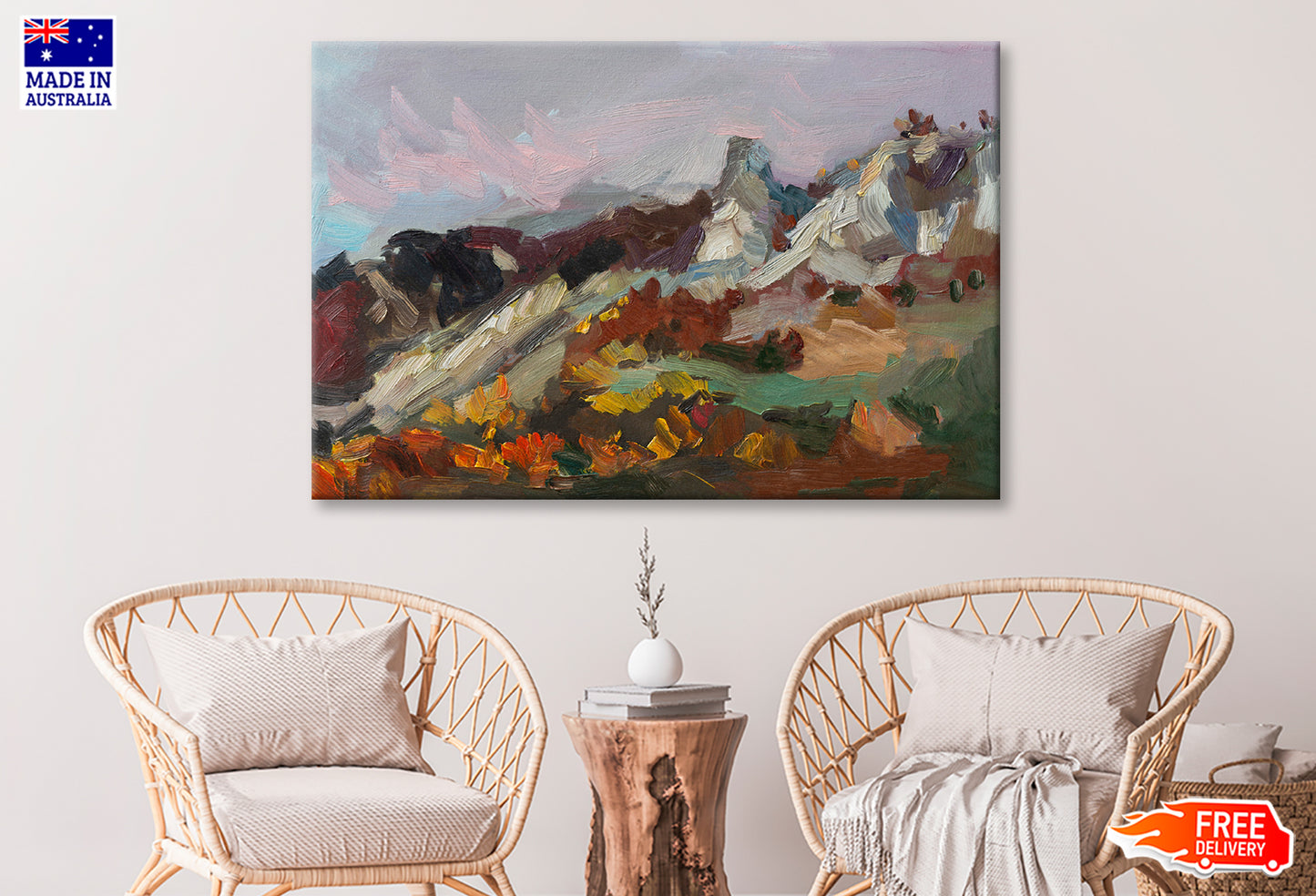 Abstract Mountains Autumn Oil Painting Wall Art Limited Edition High Quality Print