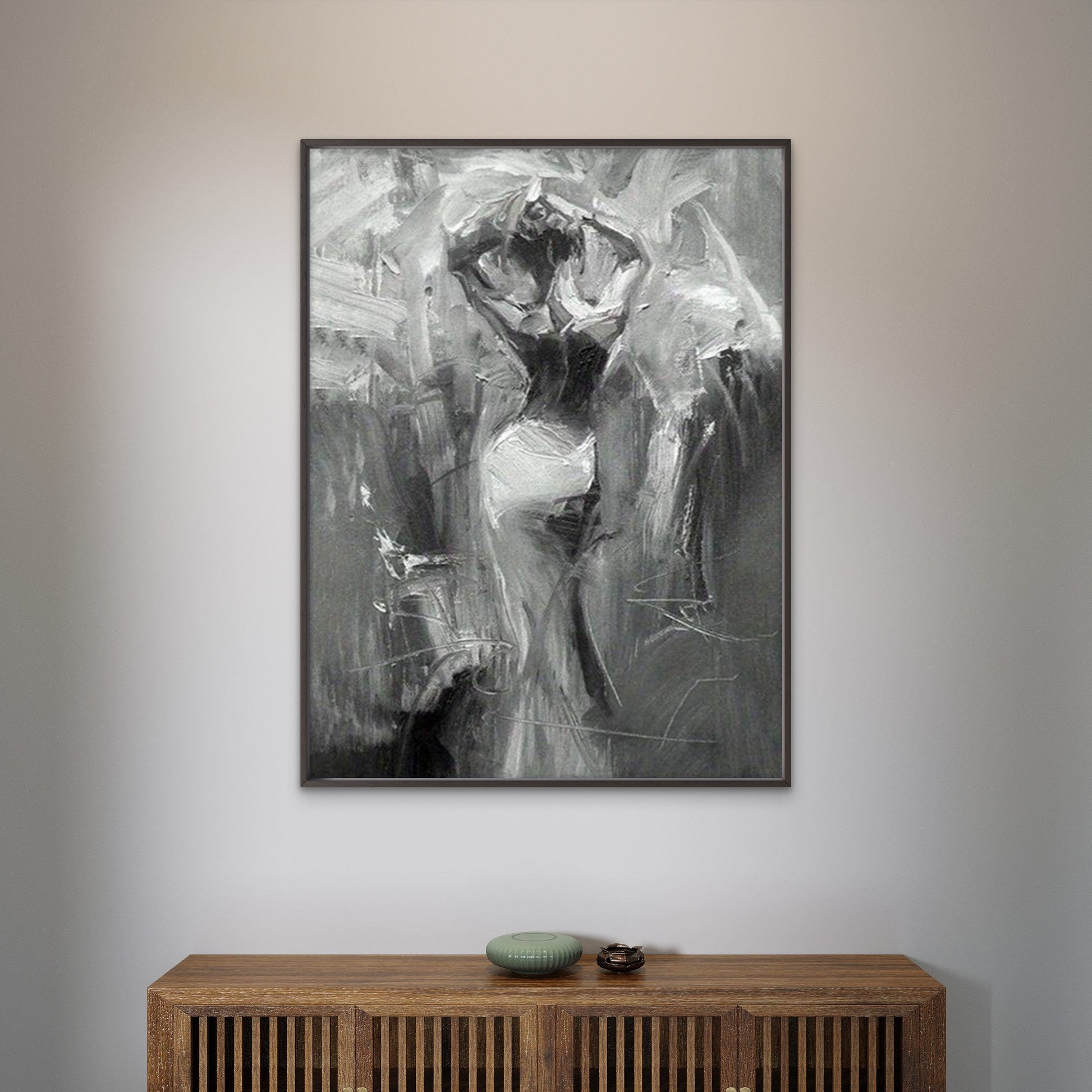 Black and White Abstract Dancing Woman Fashion Home Decor Premium Quality Poster Print Choose Your Sizes - Bella Home Decor