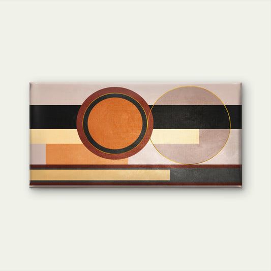 Modern Orange Grey Geometric Wall Art Canvas Office Home Room Framed 120x60cm