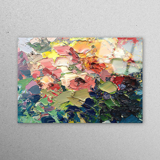 Colorful Abstract Flower Acrylic Glass Print Tempered Glass Wall Art 100% Made in Australia Ready to Hang