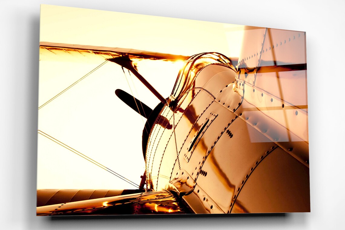 Vintage Aircraft Acrylic Glass Print Tempered Glass Wall Art 100% Made in Australia Ready to Hang