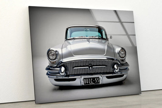 Vintage Silver Car UV Direct Aluminum Print Australian Made Quality