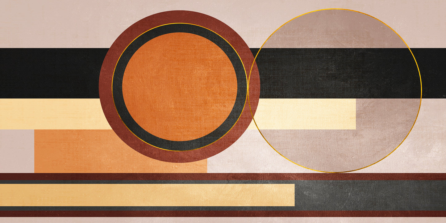 Modern Orange Grey Geometric Wall Art Canvas Office Home Room Framed 120x60cm