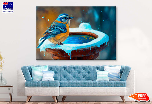 Beautiful Winter Time Bird Feeder Wall Art Limited Edition High Quality Print