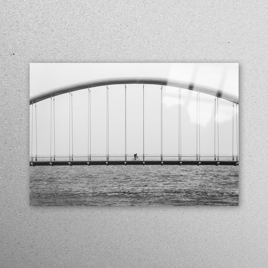 Bridge On Bike Acrylic Glass Print Tempered Glass Wall Art 100% Made in Australia Ready to Hang