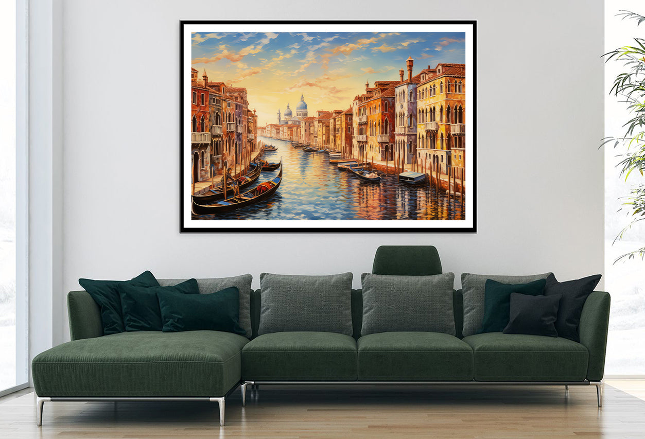 Venetian Architecture and Water Canal in Venice Home Decor Premium Quality Poster Print Choose Your Sizes