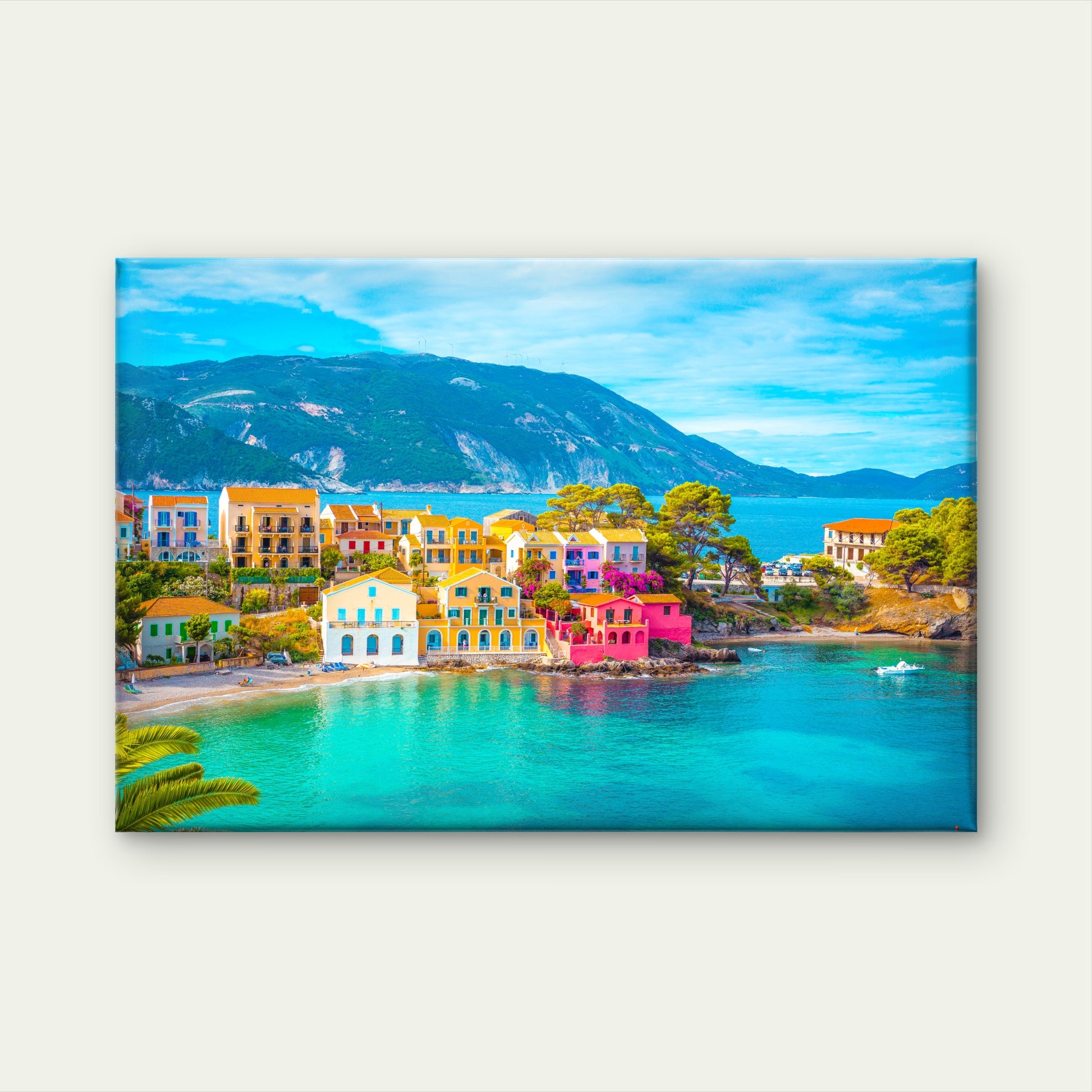 Assos Village Kefalonia Island Greece Coastal Town Wall Art Decor 100% Australian Made - Bella Home Decor