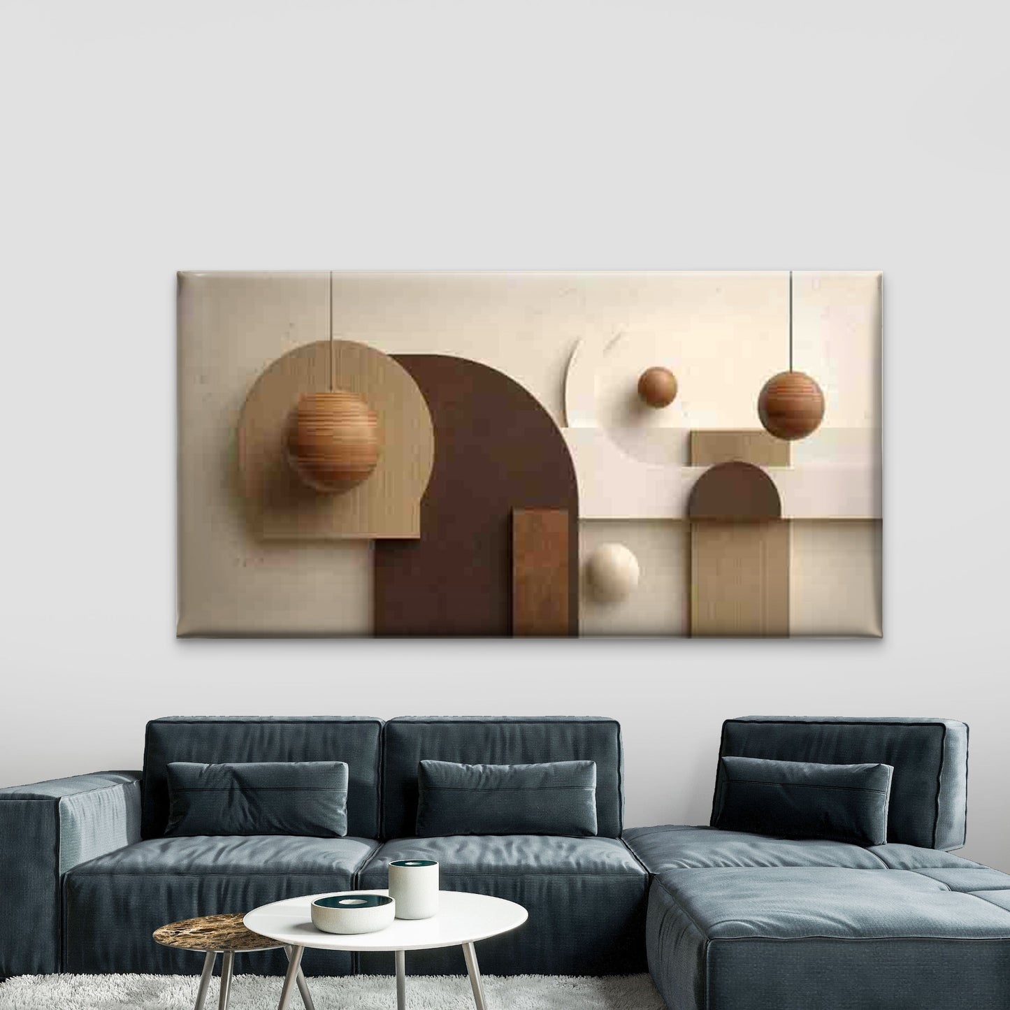 Modern Abstract Geometric Wall Art Canvas Office Home Room Framed 120x60cm