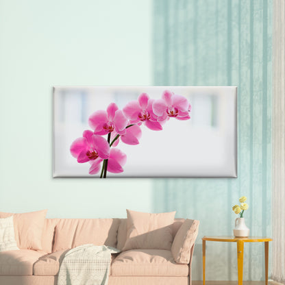 Graceful Pink Orchid Bloom Wall Art Canvas Office Home Room Framed 120x60cm