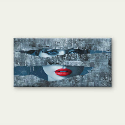 Abstract Woman Face Wall Art Canvas Office Home Room Framed 120x60cm