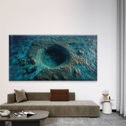 Blue Coral Sea Floor Wall Art Canvas Office Home Room Framed 120x60cm