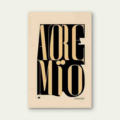 Bold Artistic Typography Design Metal Print Ready to Hang - Bella Home Decor