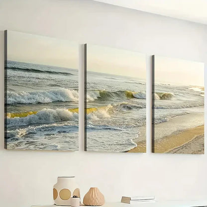 3pcs Modern Seaside Beach Art Scenery Cool Wall Art Set Canvas Unframed - High Quality Print 100% Australian Made Wall Canvas