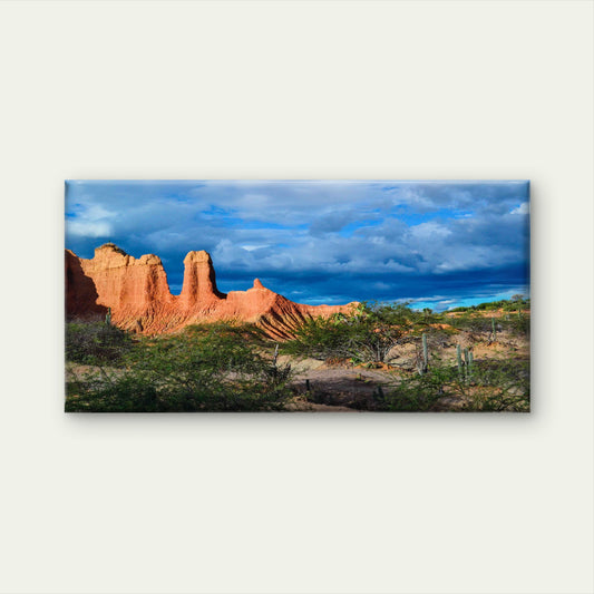 Cloudy Blue Sky Tatacoa Desert Wall Art Canvas Office Home Room Framed 120x60cm