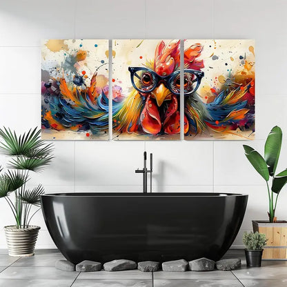3pcs Funny Chicken Picture Metal Print Ready to Hang Art - Bella Home Decor