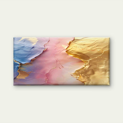 Pastel Metallic Fluid Terrain Wall Art Canvas Office Home Room Framed 120x60cm - Bella Home Decor