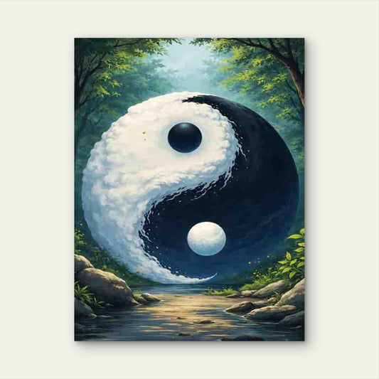 Yin Yang Forest Art 60x90cm Metal Print Ready to Hang