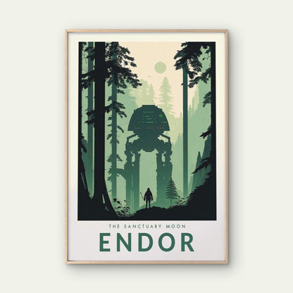 Endor The Sanctuary Moon, Tall Trees Art Travel Poster Print Wall Art - Bella Home Decor