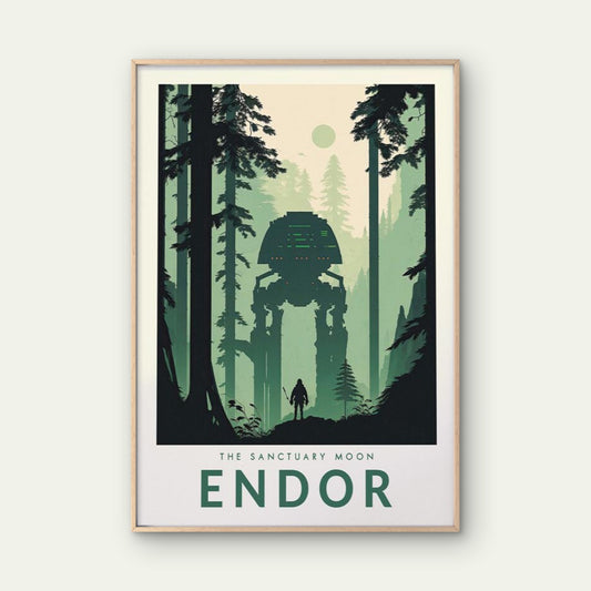 Endor The Sanctuary Moon, Tall Trees Art Travel Poster Print Wall Art - Bella Home Decor