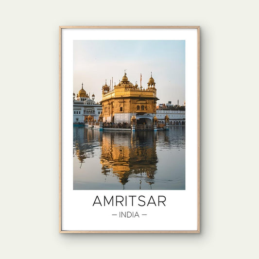 Harmandir Sahib in Amritsar, India Travel Poster Print Wall Art - Bella Home Decor