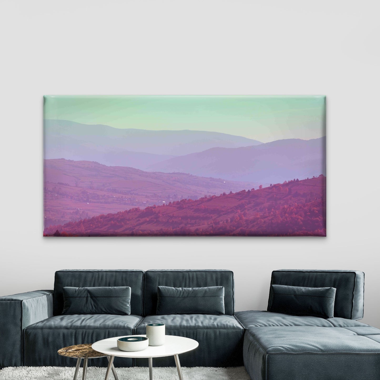 Sunset Over Carpathian Mountain Wall Art Canvas Office Home Room Framed 120x60cm