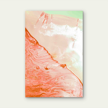 Acrylic Fluid Art White Red And Pink Liquid Metal Print Ready to Hang