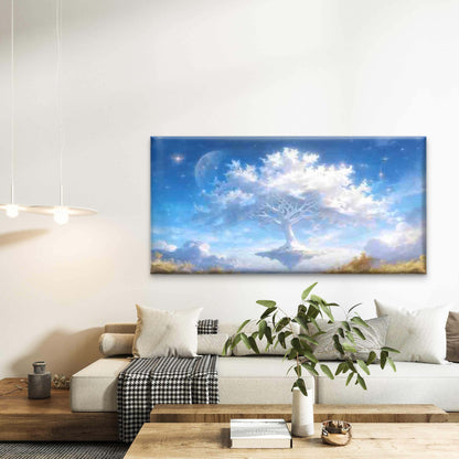 Fantasy Sky with Floating Tree Wall Art Canvas Office Home Room Framed 120x60cm - Bella Home Decor