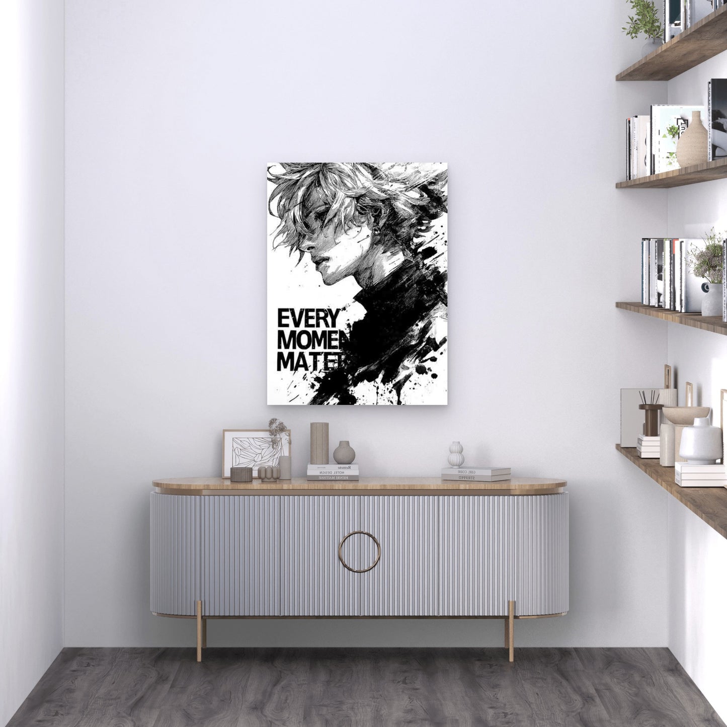 Black & White Every Moment Matters 60x90cm Metal Print Ready to Hang