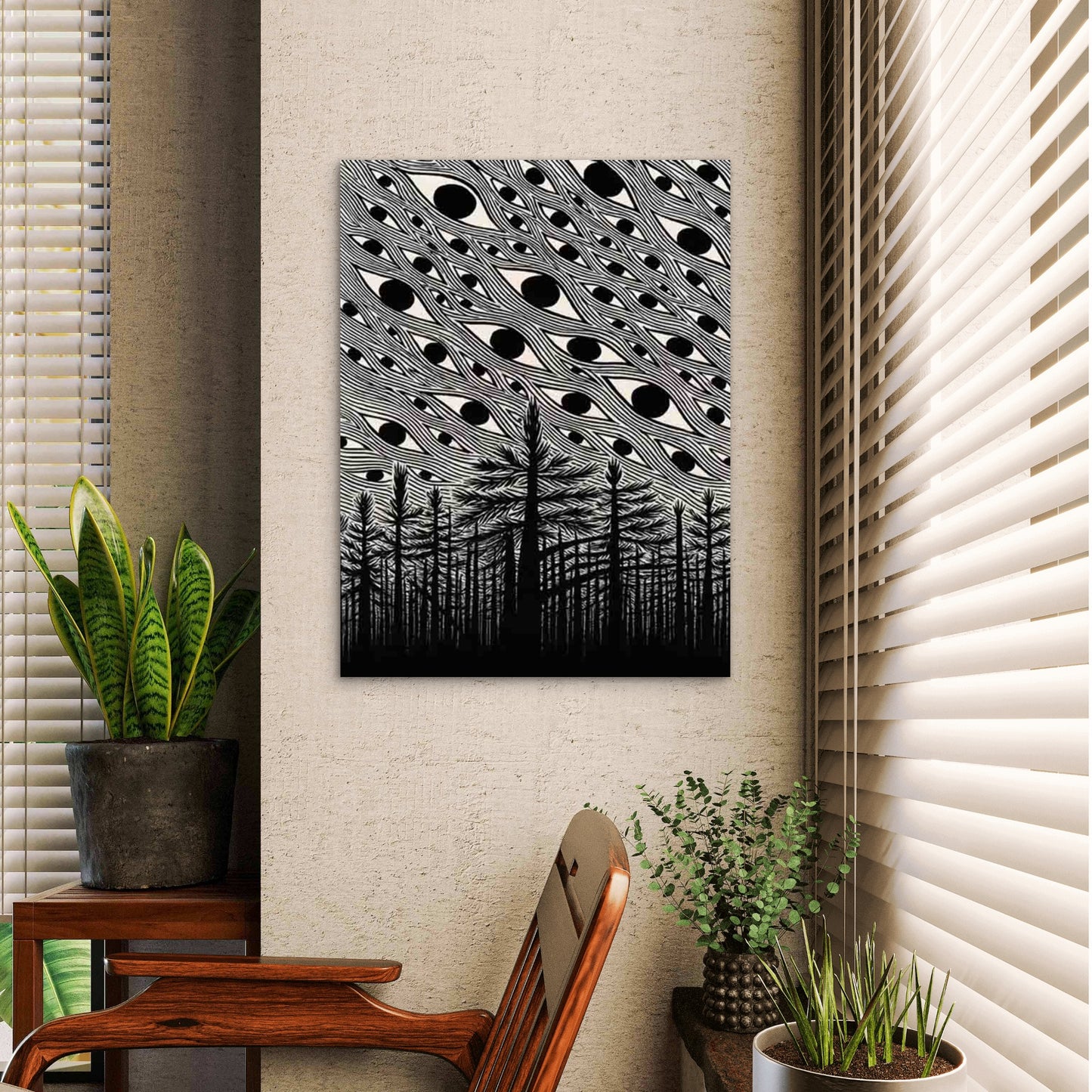 Forest Eyes 60x90cm Metal Print Ready to Hang - Bella Home Decor