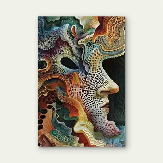 Abstract Human Face Pattern 60x90cm Metal Print Ready to Hang