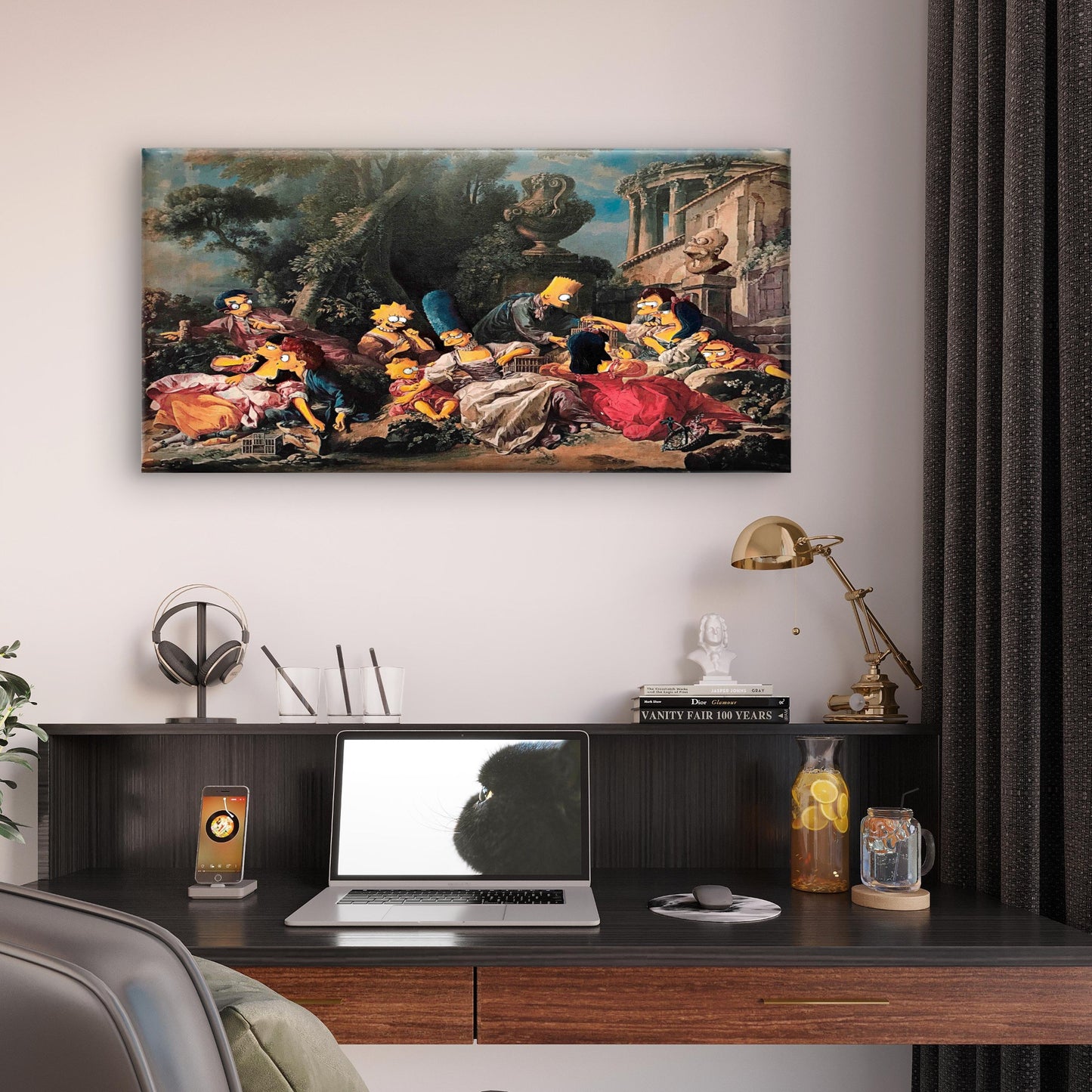 Classical Baroque Family Wall Art Canvas Office Home Room Framed 120x60cm
