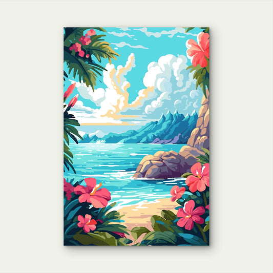 Flower Design With Beautiful Background 40x60cm Metal Print Ready to Hang