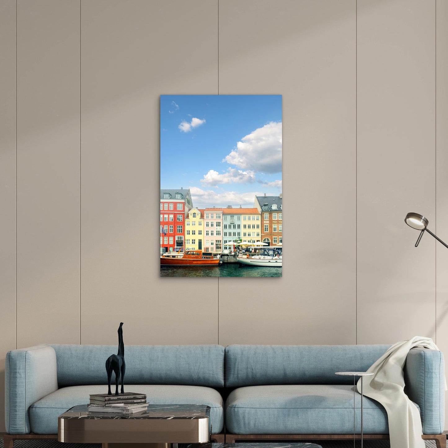 Nyhavn In Copenhagen Denmark 40x60cm Metal Print Ready to Hang