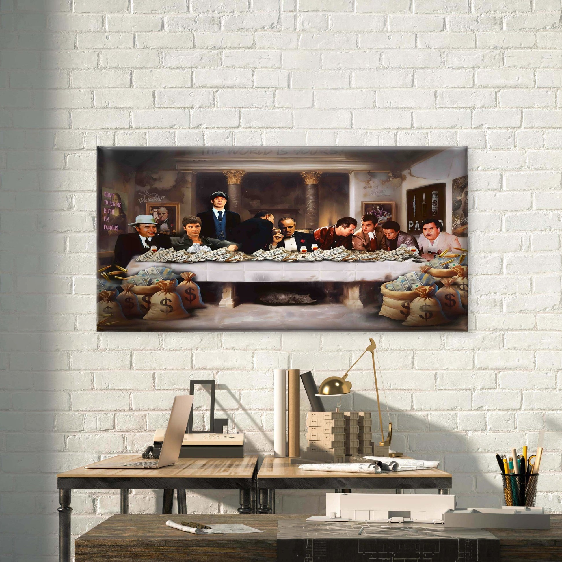 Legendary Bosses Gathering Time Wall Art Canvas Office Home Room Framed 120x60cm - Bella Home Decor