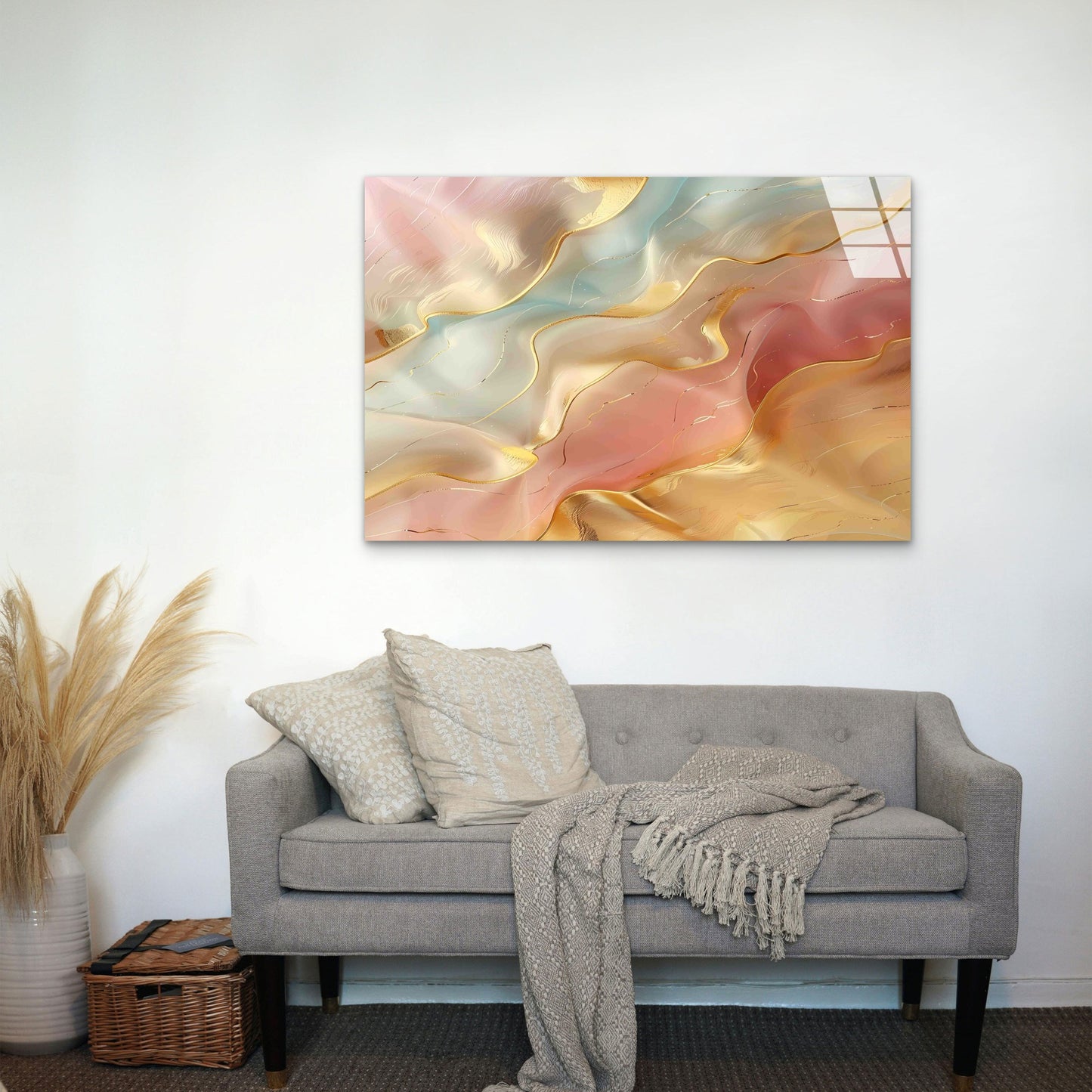 Abstract Pastel Agate Tempered Glass Printing Wall Art Australian Made Quality