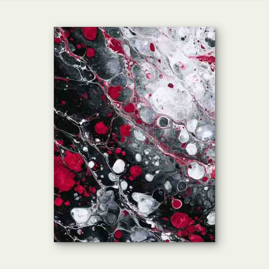Manga Style Marble Art, Modern Abstract 60x90cm Metal Print Ready to Hang - Bella Home Decor