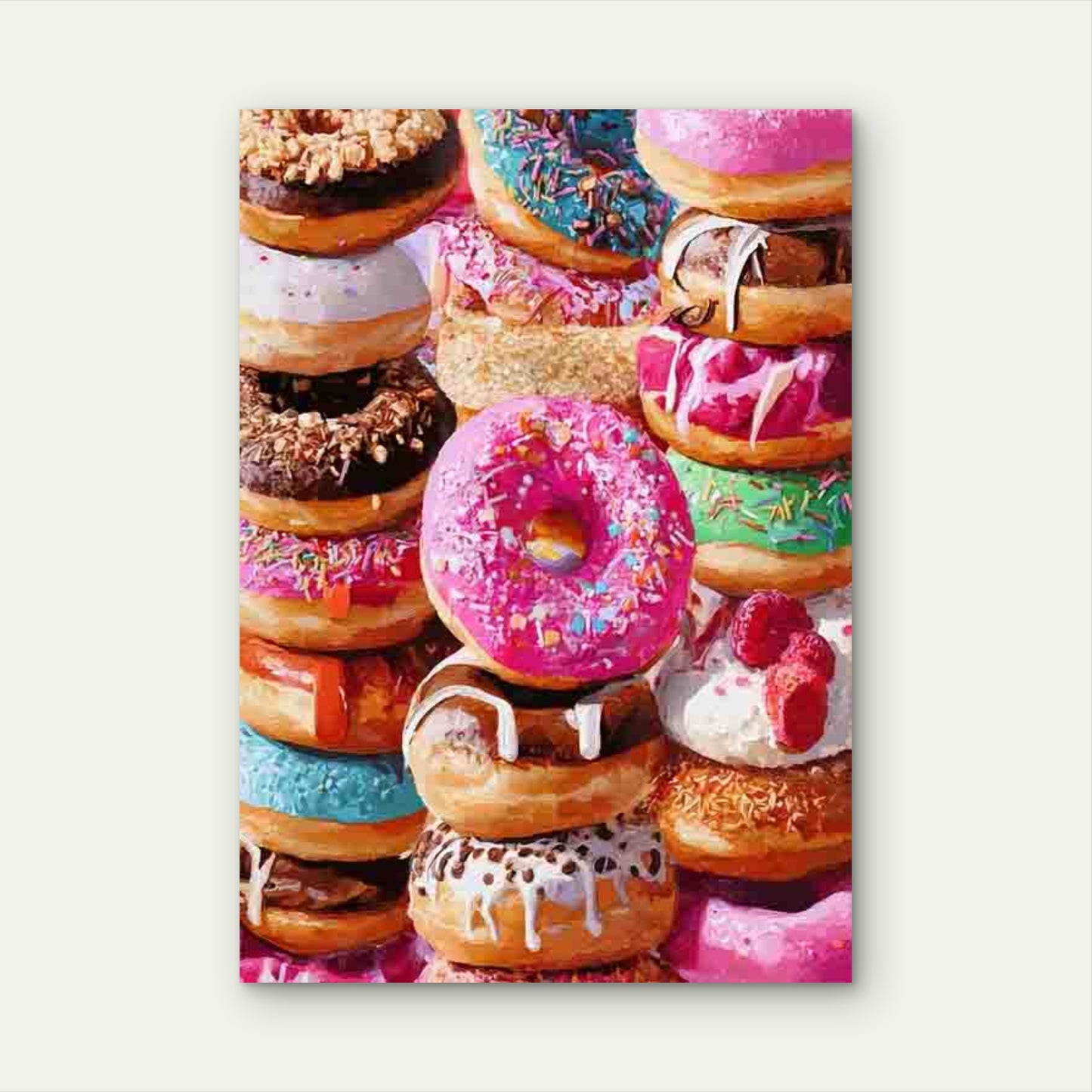 Doughnut With Colorful Sprinkles & Icing Design 60x90cm Metal Print Ready to Hang