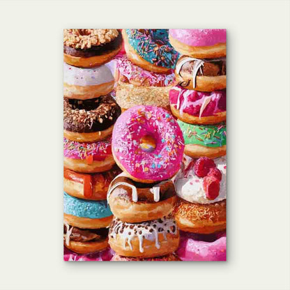 Doughnut With Colorful Sprinkles & Icing Design Metal Print Ready to Hang