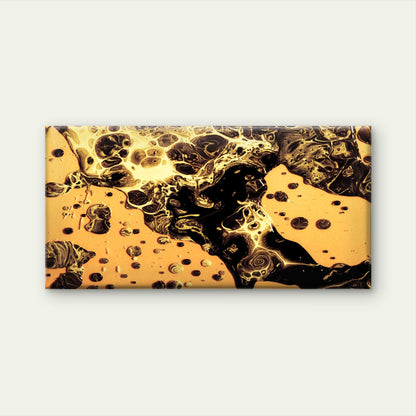 Flow Of Blending Golden Paints Wall Art Canvas Office Home Room Framed 120x60cm