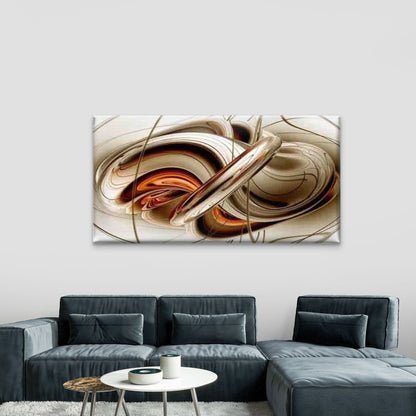 Abstract Swirl Wall Art Canvas Office Home Room Framed 120x60cm - Bella Home Decor