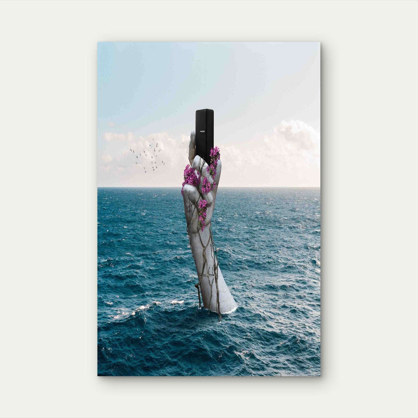 Carbon Footprint Technology Collage Metal Print Ready to Hang