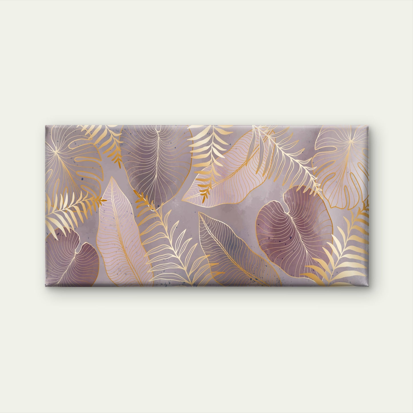 Metallic Foil Leaves Shine Wall Art Canvas Office Home Room Framed 120x60cm - Bella Home Decor