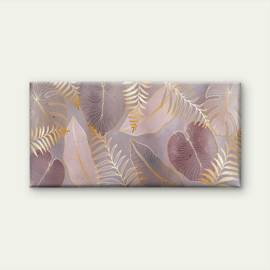 Metallic Foil Leaves Shine Wall Art Canvas Office Home Room Framed 120x60cm