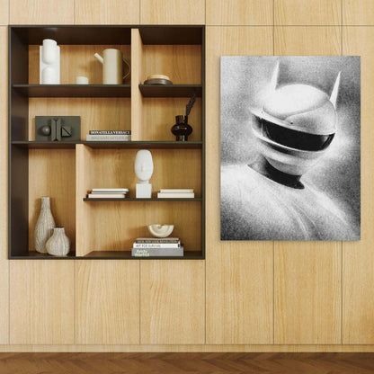 Futuristic Helmet 60x90cm Metal Print Ready to Hang - Bella Home Decor