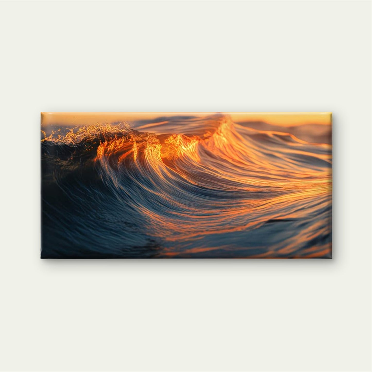 Golden Light On Water Wall Art Canvas Office Home Room Framed 120x60cm - Bella Home Decor