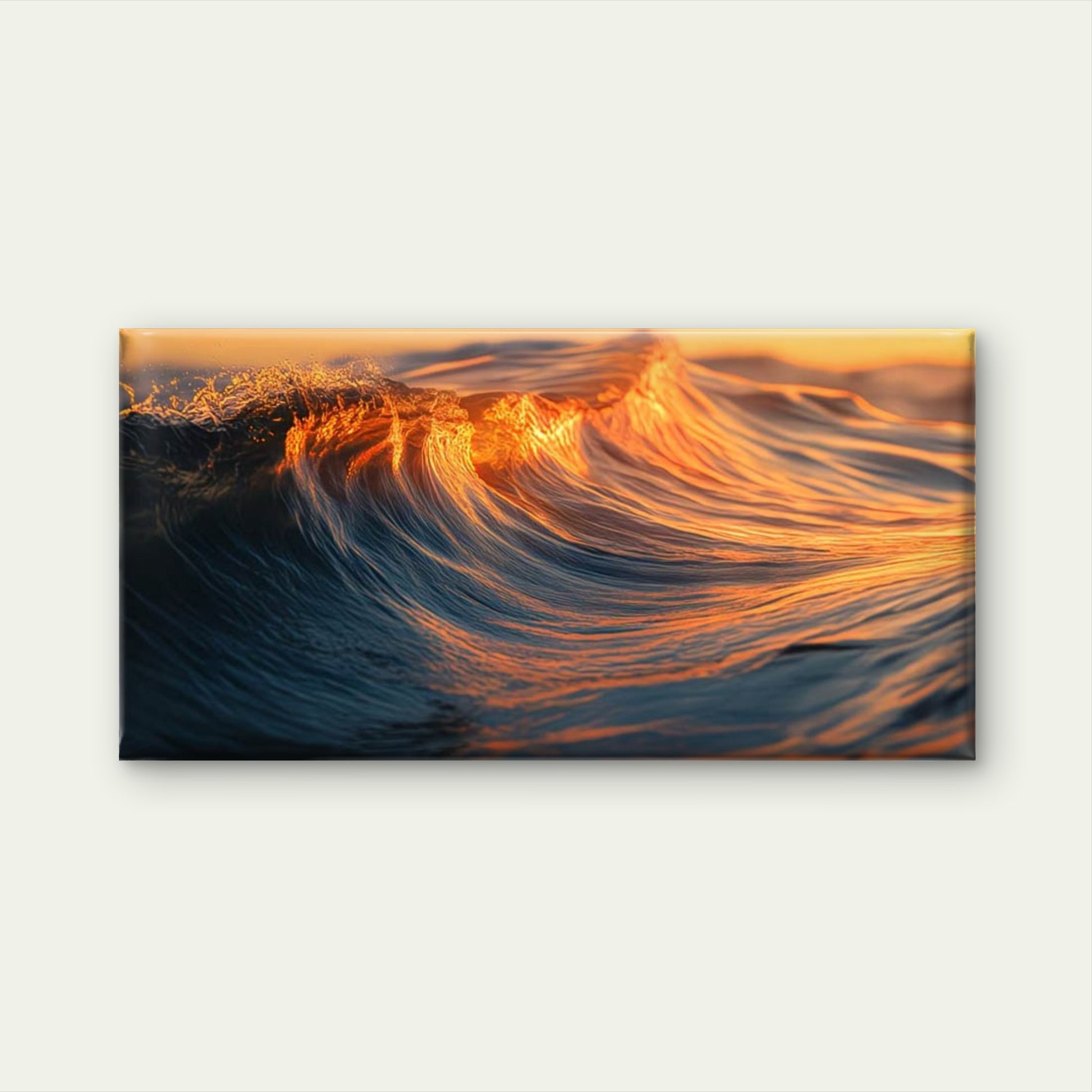 Golden Light On Water Wall Art Canvas Office Home Room Framed 120x60cm - Bella Home Decor