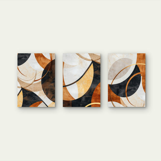 3pcs Modern Geometric Circle Abstract Painting Wall Art Set Canvas Framed 60x90cm - High Quality Print 100% Australian Made Wall Canvas Ready to Hang