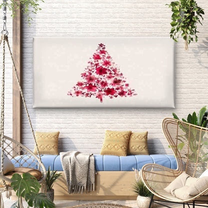 Abstract Floral Christmas Tree Wall Art Canvas Office Home Room Framed 120x60cm