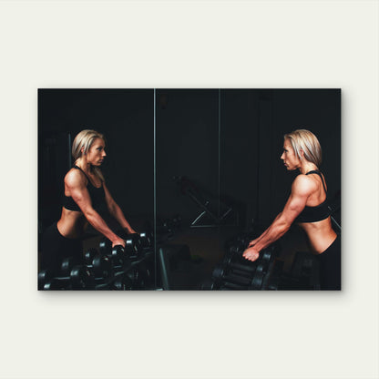 Bodybuilding Mirror Reflection 5mm thick Plastic Poster Ready to Hang 90x60cm